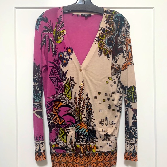 Etro Sweaters - Etro Silk & Cashmere Multi Color Cardigan